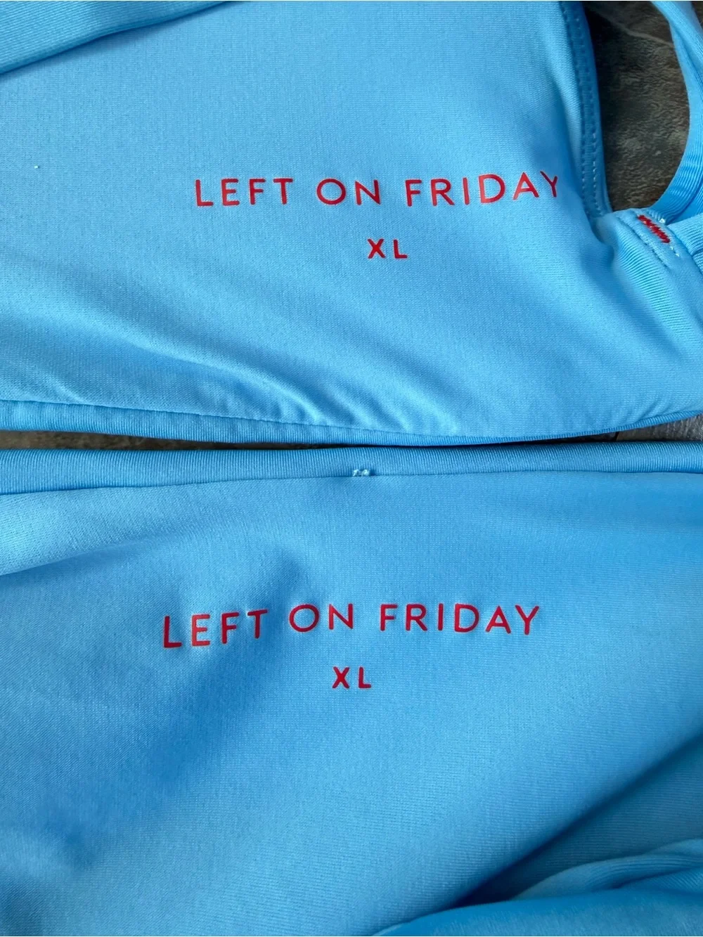 Left On Friday La Crosse Top Hi Hi Bottom Bikini Set Blue XL
